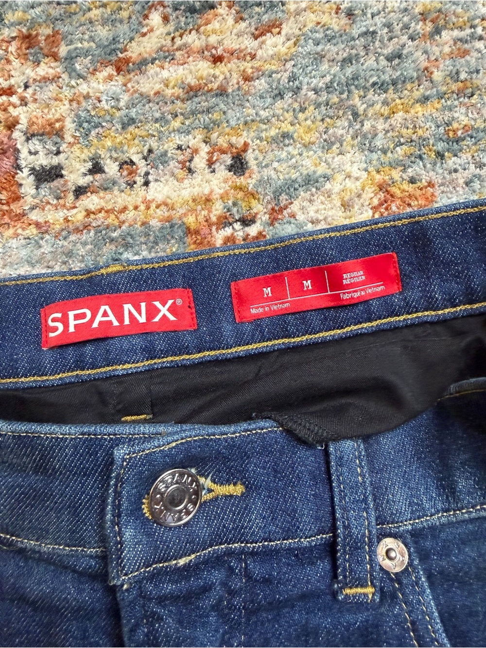 SPANX High-Rise Wide Leg Jeans in Deep Blue - Picture 6 of 7